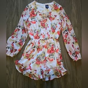 Disney Beauty and the Beast Floral Lace-Up Dress